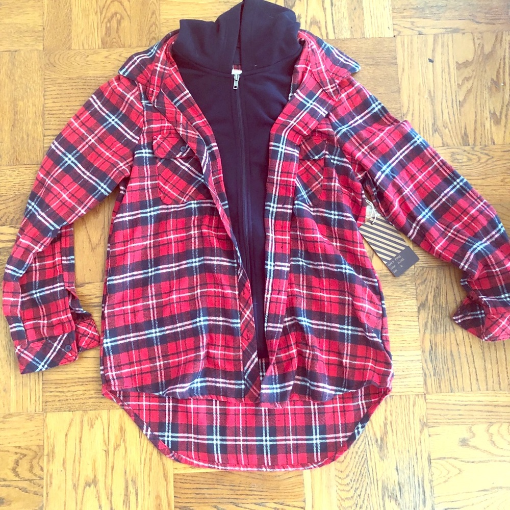 Layer flannel and hoodie